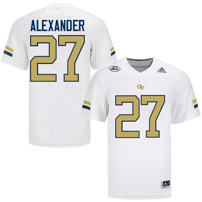 Chad Alexander Georgia Tech Jerseys,Georgia Tech Yellow Jackets College Football Uniforms-White